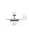 Ventilador de techo LED retráctil de diseño EMMA S blanco Ø89cm DC 18W luz 16W CCT DIM 3000lm IP20