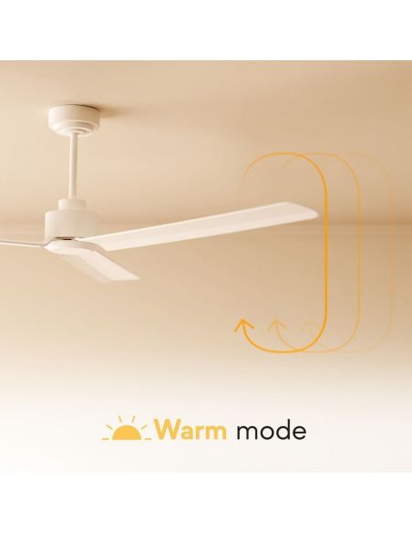 Ventilador de techo interior/exterior NOVA Ø152cm negro palas madera clara DC 36W IP44