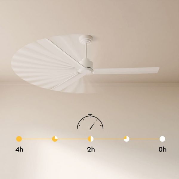Ventilador de techo interior/exterior NOVA Ø152cm negro palas madera clara DC 36W IP44