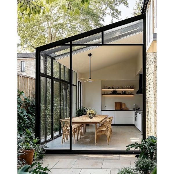 Ventilador de techo interior/exterior NOVA Ø152cm negro palas madera clara DC 36W IP44