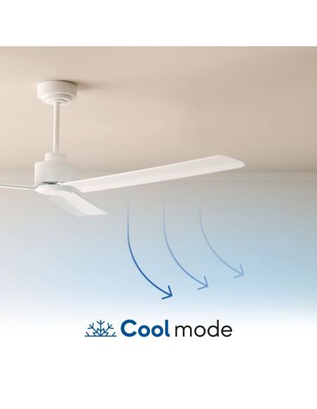 Ventilador de techo interior/exterior NOVA Ø152cm negro palas madera clara DC 36W IP44