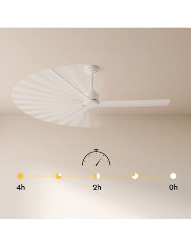 Ventilador de techo interior/exterior NOVA Ø152cm negro palas madera oscura DC 36W IP44