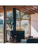 Ventilador de techo interior/exterior NOVA Ø152cm negro palas madera oscura DC 36W IP44