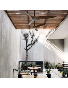 Ventilateur de plafond intérieur/extérieur NOVA Ø152cm Noir avec pales en bois foncé CC 36W IP44 2