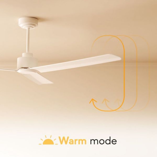 Ventoinha de teto NOVA para uso interno/externo, Ø152cm, preto com pás de madeira escura, DC 36W, IP44