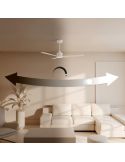 Ventilador de techo LED interior/exterior NOVA Ø152cm negro madera clara, 36W luz 18W CCT DIM DC, IP44