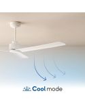 Ventilador de techo LED interior/exterior NOVA Ø152cm negro madera clara, 36W luz 18W CCT DIM DC, IP44