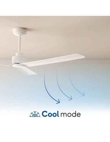Ventilador de techo interior/exterior NOVA XL Ø185cm negro madera clara, para espacios amplios DC 46W IP44
