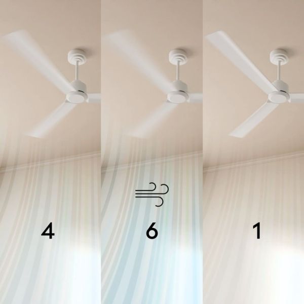 Ventilador de techo interior/exterior NOVA XL Ø185cm negro madera clara, para espacios amplios DC 46W IP44