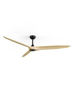 Ventilador de techo interior/exterior NOVA XL Ø185cm negro madera clara, para espacios amplios DC 46W IP44