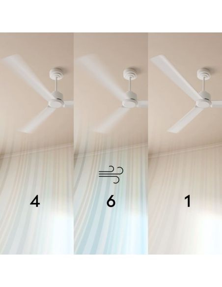 Ventilador de techo LED interior/exterior NOVA XL Ø185cm negro madera clara DC 46W luz 18W CCT DIM IP44