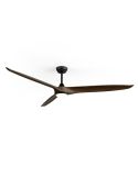 Ventilador de techo LED interior/exterior NOVA XL Ø185cm negro madera oscura DC 46W luz 18W CCT DIM IP44