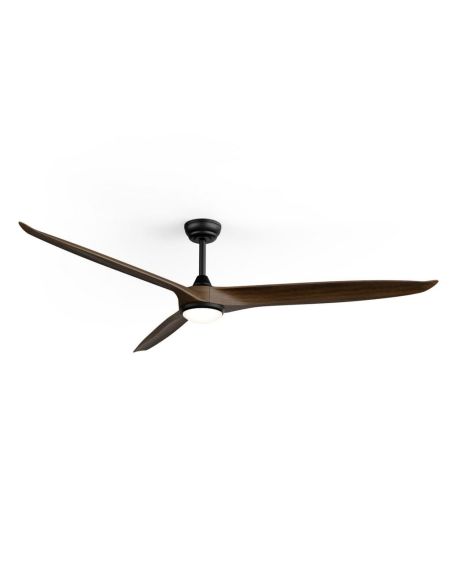 Ventilador de techo LED interior/exterior NOVA XL Ø185cm negro madera oscura DC 46W luz 18W CCT DIM IP44