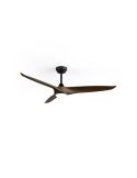 Ventilador de techo LED interior/exterior NOVA Ø152cm negro madera oscura, 36W luz 18W CCT DIM DC, IP44