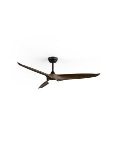 Ventilador de techo LED interior/exterior NOVA Ø152cm negro madera oscura, 36W luz 18W CCT DIM DC, IP44