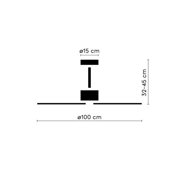 Ventoinha de teto ALMA S sem luz, Ø100cm, 3 pás, branco, madeira média, DC 26W IP44
