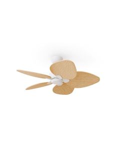 Ventilador de techo sin luz ALMA S Ø100cm 5 palas blanco madera clara, DC 26W IP44