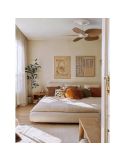 Ventilador de techo sin luz ALMA S Ø100cm 5 palas blanco madera media, DC 26W IP44