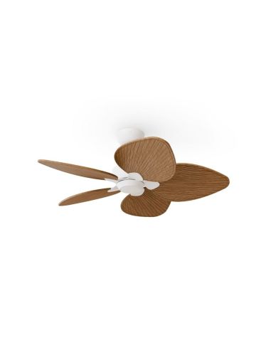 Ventilador de techo sin luz ALMA S Ø100cm 5 palas blanco madera media, DC 26W IP44