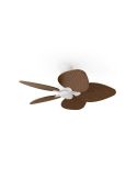 Ventilador de techo sin luz ALMA S Ø100cm 5 palas blanco madera oscura, DC 26W IP44