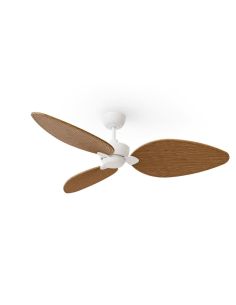 Ventilador sin luz interior/exterior ALMA L Ø132cm blanco madera media 3 palas, DC 40W IP44