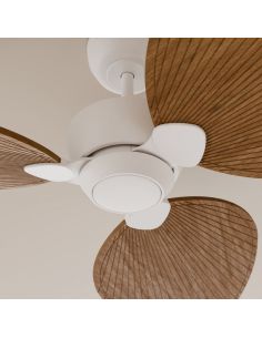 Ventilador sin luz interior/exterior ALMA L Ø132cm blanco madera media 3 palas, DC 40W IP44 2