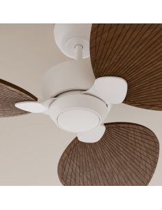 Ventilador sin luz interior/exterior ALMA L Ø132cm blanco madera oscura 3 palas, DC 40W IP44 2