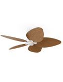 Ventilador de techo interior/exterior sin luz ALMA L Ø132cm 5 palas blanco madera media, DC 40W IP44