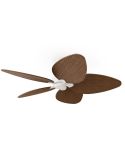 Ventilador de techo interior/exterior sin luz ALMA L Ø132cm 5 palas blanco madera oscura, DC 40W IP44