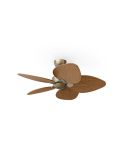 Ventilateur de plafond ALMA S sans éclairage, Ø100cm, laiton, bois moyen, 5 pales, 26W CC, IP44, intérieur/extérieur
