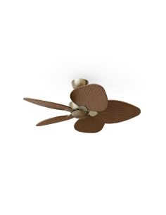 Ventilador sin luz de techo ALMA S Ø100cm latón madera oscura 5 palas, DC 26W IP44 interior/exterior