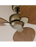 Ventilador sin luz ALMA S Ø100cm latón madera media 3 palas interior/exterior DC 26W IP44