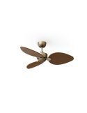 Ventilador sin luz ALMA S Ø100cm latón madera oscura 3 palas interior/exterior DC 26W IP44