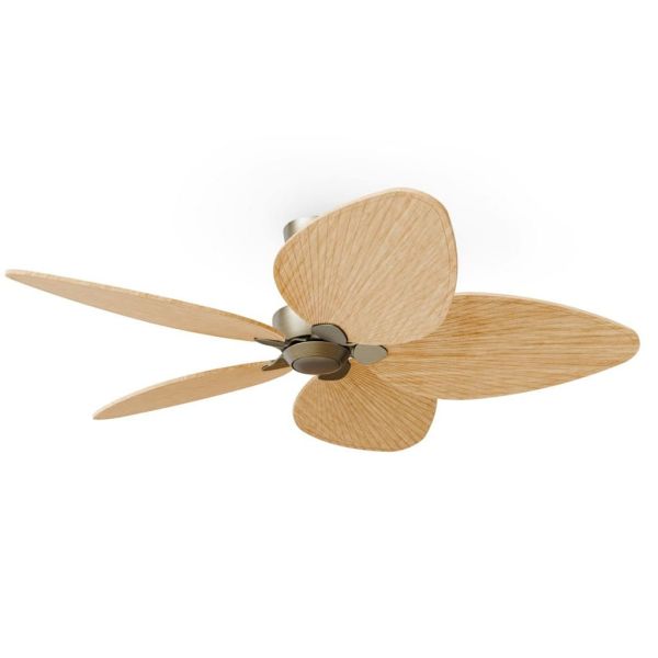 Ventilador de techo ALMA L Ø132cm 5 palas sin luz latón madera clara, DC 40W IP44 interior exterior