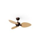 Ventilador de techo sin luz ALMA S Ø100cm 3 palas marrón oxidado madera clara interior/exterior, DC 26W IP44