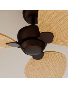 Ventilador de techo sin luz ALMA S Ø100cm 3 palas marrón oxidado madera clara interior/exterior, DC 26W IP44 2