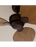 Ventilador de techo sin luz ALMA S Ø100cm 3 palas marrón oxidado madera media interior/exterior, DC 26W IP44