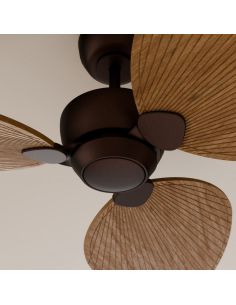 Ventilador de techo sin luz ALMA S Ø100cm 3 palas marrón oxidado madera media interior/exterior, DC 26W IP44 2