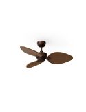 Ventilador de techo sin luz ALMA S Ø100cm 3 palas marrón oxidado madera oscura interior/exterior, DC 26W IP44