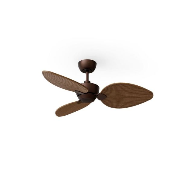 Ventilador de techo sin luz ALMA S Ø100cm 3 palas marrón oxidado madera oscura interior/exterior, DC 26W IP44