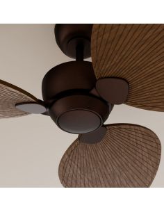 Ventilador de techo sin luz ALMA S Ø100cm 3 palas marrón oxidado madera oscura interior/exterior, DC 26W IP44 2