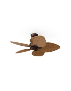 Ventoinha de teto ALMA S sem luz, Ø100cm, 5 pás, marrom ferrugem, madeira média, para uso interno/externo, DC 26W IP44
