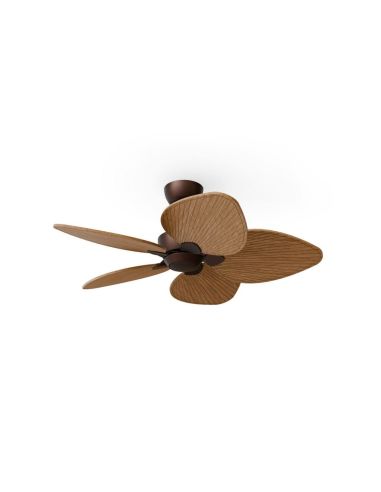 Ventilador de techo sin luz ALMA S Ø100cm 5 palas marrón oxidado madera media interior/exterior, DC 26W IP44
