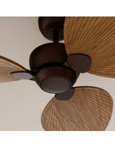 Ventilador sin luz de techo ALMA L Ø132cm 3 palas marrón oxidado madera media interior/exterior, DC 40W IP44 2