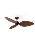 Ventilador sin luz de techo ALMA L Ø132cm 3 palas marrón oxidado madera oscura interior/exterior, DC 40W IP44
