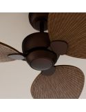 Ventilador sin luz de techo ALMA L Ø132cm 3 palas marrón oxidado madera oscura interior/exterior, DC 40W IP44
