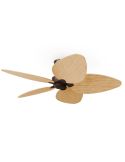 Ventilateur de plafond ALMA L sans éclairage, Ø132 cm, 5 pales, brun rouille, bois clair, intérieur/extérieur, 40 W CC, IP44