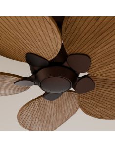 Ventilador de techo sin luz ALMA L Ø132cm 5 palas marrón oxidado madera media interior/exterior, DC 40W IP44 2