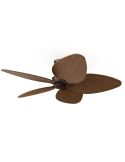 Ventilateur de plafond ALMA L sans éclairage, Ø132 cm, 5 pales, brun rouille, bois foncé, intérieur/extérieur, 40 W CC, IP44