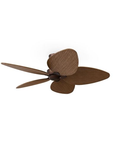 Ventilador de techo sin luz ALMA L Ø132cm 5 palas marrón oxidado madera oscura interior/exterior, DC 40W IP44
